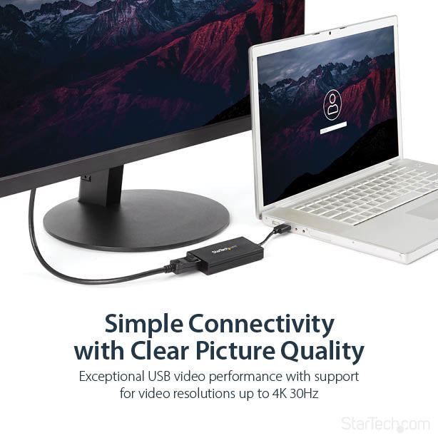 STARTECH USB graphics adapter 3840 x 2160 pixels Black (USB32DP4K) - Cartouches Certifiees