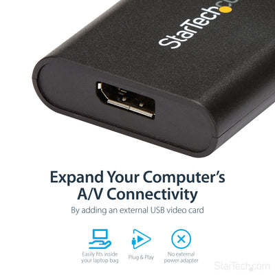 STARTECH USB graphics adapter 3840 x 2160 pixels Black (USB32DPES2) - Cartouches Certifiees