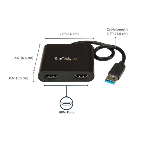 STARTECH USB graphics adapter 3840 x 2160 pixels Black (USB32HD2) - Cartouches Certifiees
