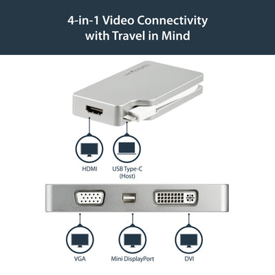 STARTECH USB graphics adapter 3840 x 2160 pixels Silver (CDPVGDVHDMDP) - Cartouches Certifiees