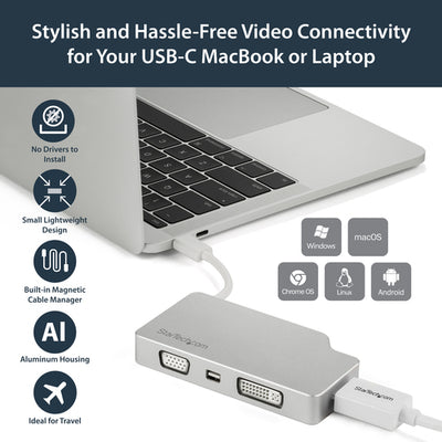 STARTECH USB graphics adapter 3840 x 2160 pixels Silver (CDPVGDVHDMDP) - Cartouches Certifiees