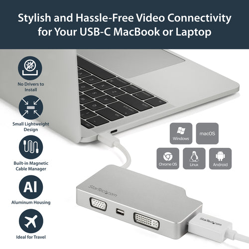 STARTECH USB graphics adapter 3840 x 2160 pixels Silver (CDPVGDVHDMDP) - Cartouches Certifiees