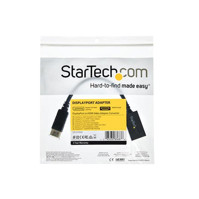 STARTECH video cable adapter 0,21 m DisplayPort HDMI Black (DP2HDMI2) - Cartouches Certifiees