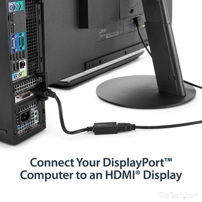 STARTECH video cable adapter 0,21 m DisplayPort HDMI Black (DP2HDMI2) - Cartouches Certifiees