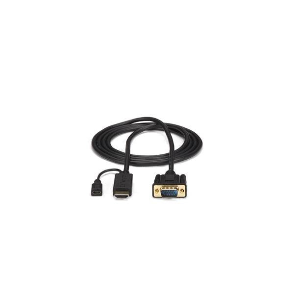 STARTECH video cable adapter 0,9 m VGA (D-Sub) HDMI + Micro USB Black (HD2VGAMM3) - Cartouches Certifiees