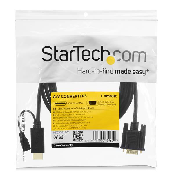 STARTECH video cable adapter 0,9 m VGA (D-Sub) HDMI + Micro USB Black (HD2VGAMM3) - Cartouches Certifiees