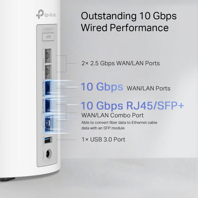 TP-LINK Deco BE85 (3-Pack) Tri-band (2.4 GHz / 5 GHz / 6 GHz) Wi-Fi 7 (802.11be) White 4 Internal (DECO BE85(3-PACK)) - Cartouches Certifiees