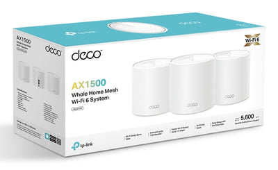 TP-LINK Deco X10 Dual-band (2.4 GHz / 5 GHz) Wi-Fi 6 (802.11ax) White 2 Internal (DECO-X10(3-PACK)) - Cartouches Certifiees