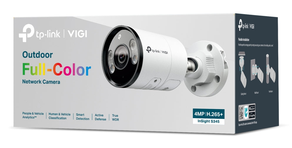 TP-LINK INSIGHT S345 Bullet IP security camera Outdoor 2688 x 1520 pixels Wall (INSIGHT S345-4MM) - Cartouches Certifiees