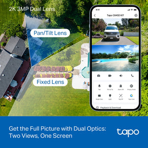 TP-LINK IP security camera Outdoor 2304 x 1296 pixels Ceiling/Wall/Pole (TAPO C645D KIT) - Cartouches Certifiees