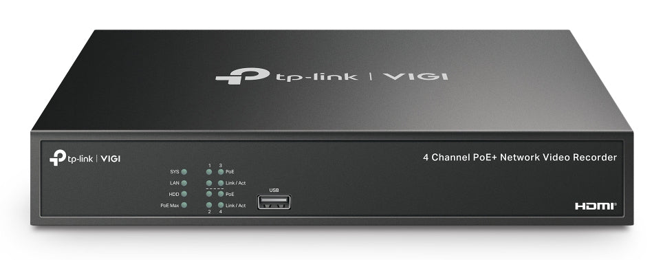 TP-LINK KIT 4 VIDEOCAMERE Turret 4MP Full-Color IPC e NVR 4 Canali PoE+ video surveillance kit Wired 4 channels (VIGI NK4P-T4425-2T) - Cartouches Certifiees