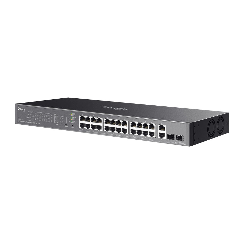 TP-LINK network switch Managed L2 Gigabit Ethernet (10/100/1000) Power over Ethernet (PoE) Black (ES228GP) - Cartouches Certifiees