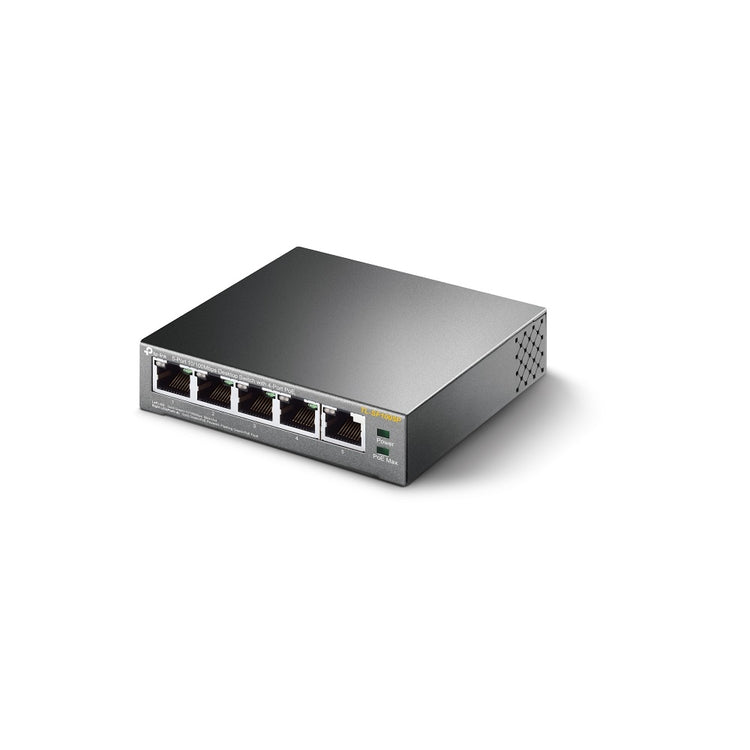 TP-LINK network switch Unmanaged Fast Ethernet (10/100) Power over Ethernet (PoE) Black (TL-SF1005P) - Cartouches Certifiees