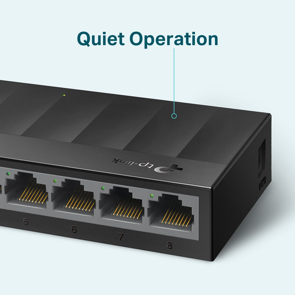 TP-LINK network switch Unmanaged Gigabit Ethernet (10/100/1000) Black (LS1008G) - Cartouches Certifiees