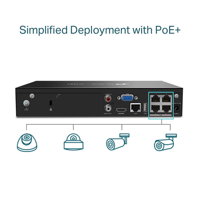 TP-LINK network video recorder Black (VIGI NVR1004H-4P) - Cartouches Certifiees