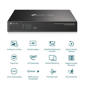 TP-LINK network video recorder Black (VIGI NVR1008H-8MP) - Cartouches Certifiees