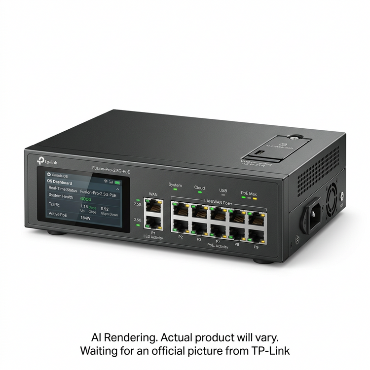 TP-LINK Omada Fusion Pro 2.5G PoE Gateway with SSD Tray (FUSION-PRO-2.5G-POE) - Cartouches Certifiees