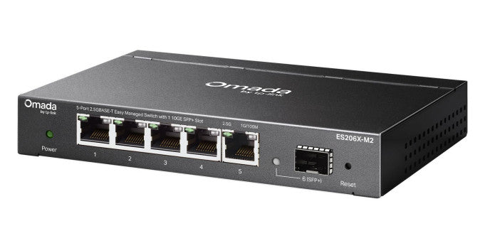 TP-LINK Omada network switch Managed L2 2.5G Ethernet (100/1000/2500) Desktop/Wall-Mounting Black (ES206X-M2) - Cartouches Certifiees