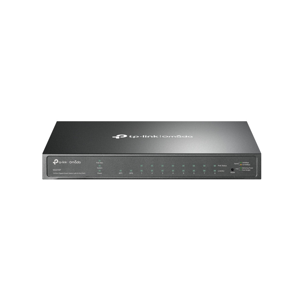 TP-LINK Omada SG2210P network switch Managed L2/L2+ Gigabit Ethernet (10/100/1000) Power over Ethernet (PoE) Black (TL-SG2210P) - Cartouches Certifiees