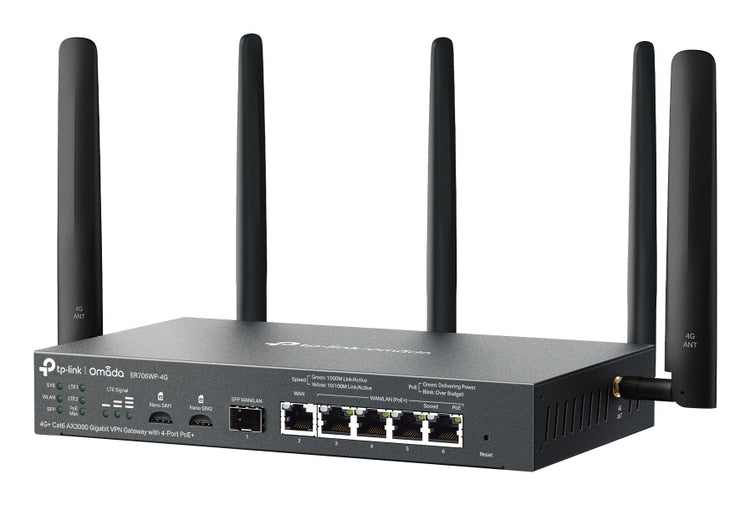 TP-LINK Omada wireless router Gigabit Ethernet Dual-band (2.4 GHz / 5 GHz) Black (ER706WP-4G) - Cartouches Certifiees