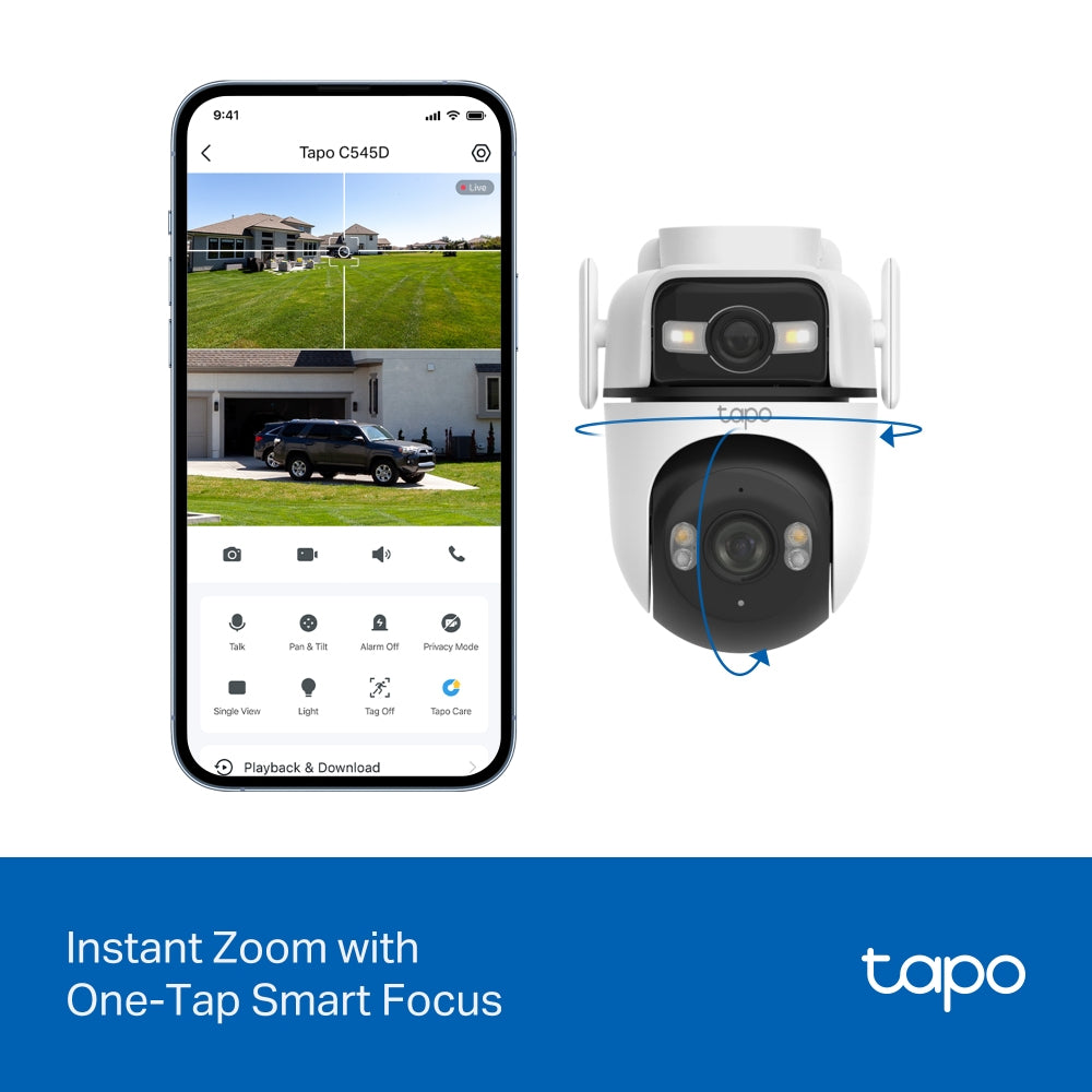 TP-LINK Tapo C545D Spherical IP security camera Outdoor 2304 x 1296 pixels Ceiling/Wall/Pole (TAPO-C545D) - Cartouches Certifiees