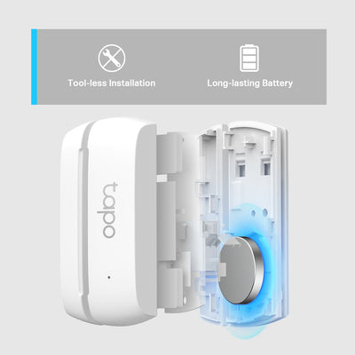 TP-LINK Tapo T110 door/window sensor Wireless Door/Window White (TAPO-T110) - Cartouches Certifiees