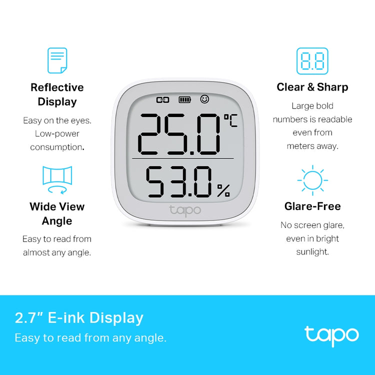TP-LINK Tapo T315 Indoor Temperature & humidity sensor Freestanding Wireless (TAPO-T315) - Cartouches Certifiees