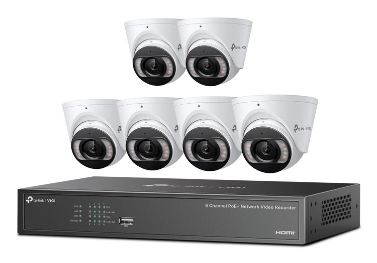 TP-LINK VIGI 4MP TURRET IPC & 8-CH NVR KIT video surveillance kit Wired 8 channels (VIGI NK8MP-T6425-2T) - Cartouches Certifiees