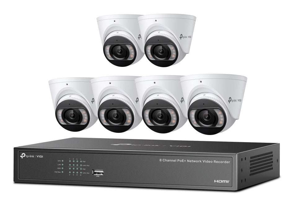 TP-LINK VIGI 4MP TURRET IPC & 8-CH NVR KIT video surveillance kit Wired 8 channels (VIGI NK8MP-T6425-2T) - Cartouches Certifiees