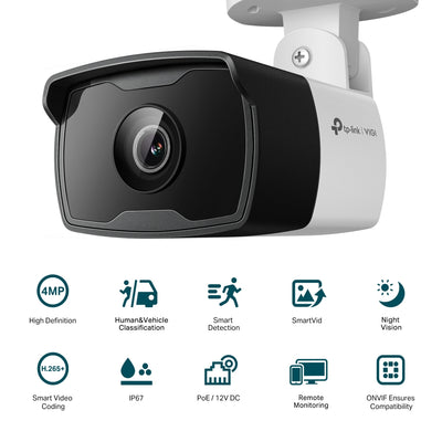 TP-LINK VIGI C340I 2.8MM security camera Bullet IP security camera Outdoor 2560 x 1440 pixels Ceiling/Wall/Pole (VIGI C340I(2.8MM)) - Cartouches Certifiees