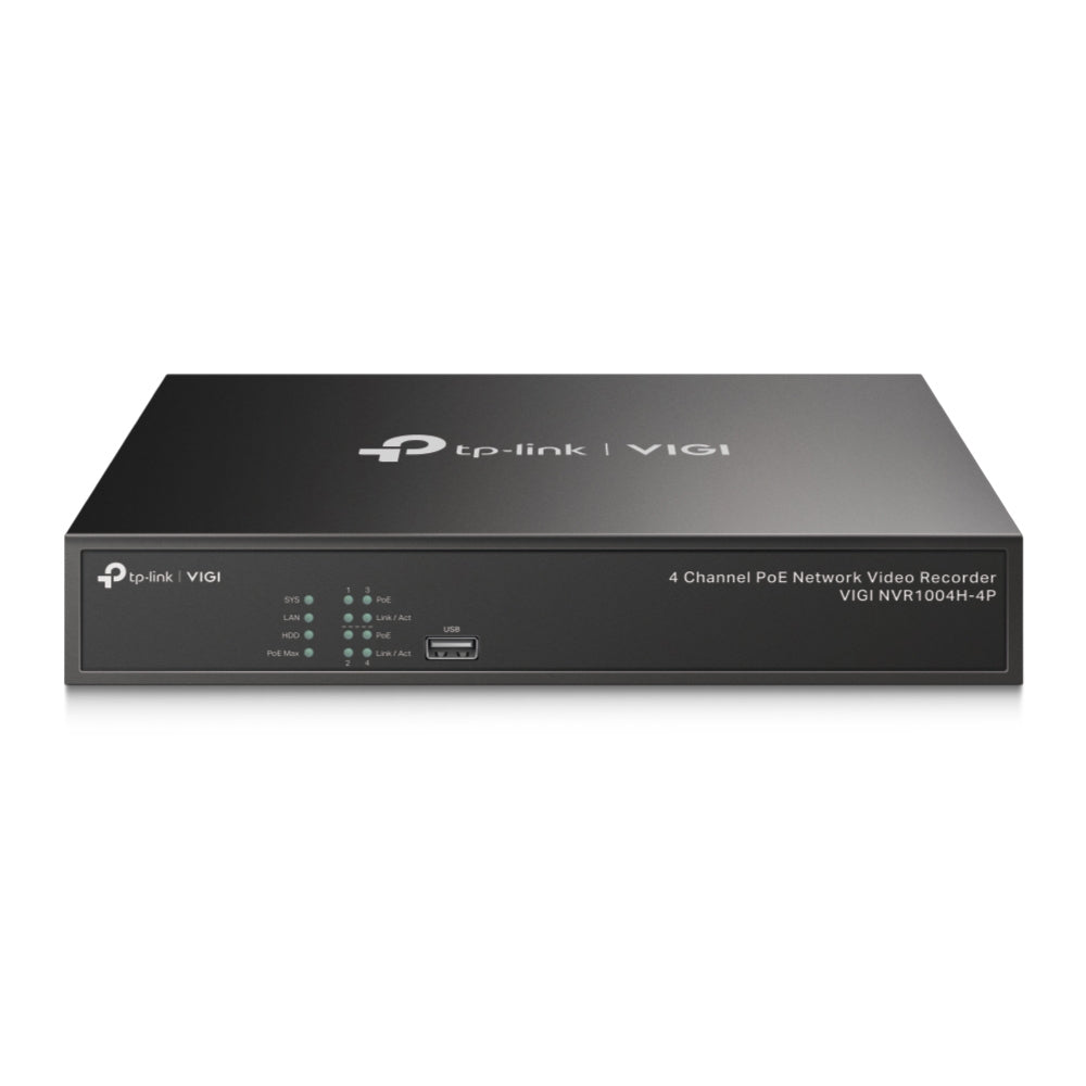 TP-LINK VIGI NVR1004H-4P network video recorder Black (VIGI NVR1004H-4P-2TB) - Cartouches Certifiees
