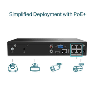 TP-LINK VIGI NVR1004H-4P network video recorder Black (VIGI NVR1004H-4P-2TB) - Cartouches Certifiees