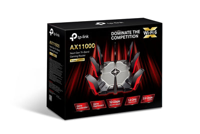 TP-LINK wireless router Gigabit Ethernet Tri-band (2.4 GHz / 5 GHz / 5 GHz) Black (ARCHER AX11000) - Cartouches Certifiees