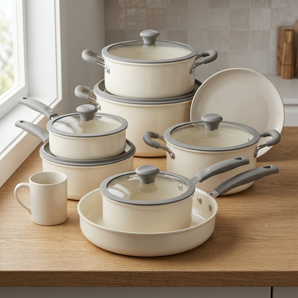 TRAMONTINA 11 Pc Nesting Cw Set-Pe-Cer-Wht-Oly (80156/143DS) - Cartouches Certifiees