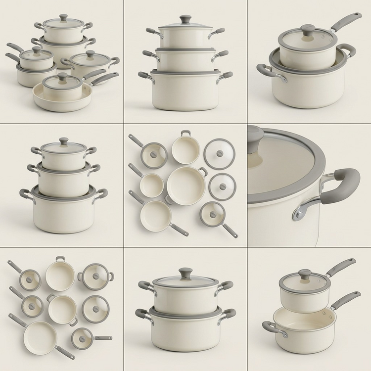 TRAMONTINA 11 Pc Nesting Cw Set-Pe-Cer-Wht-Oly (80156/143DS) - Cartouches Certifiees