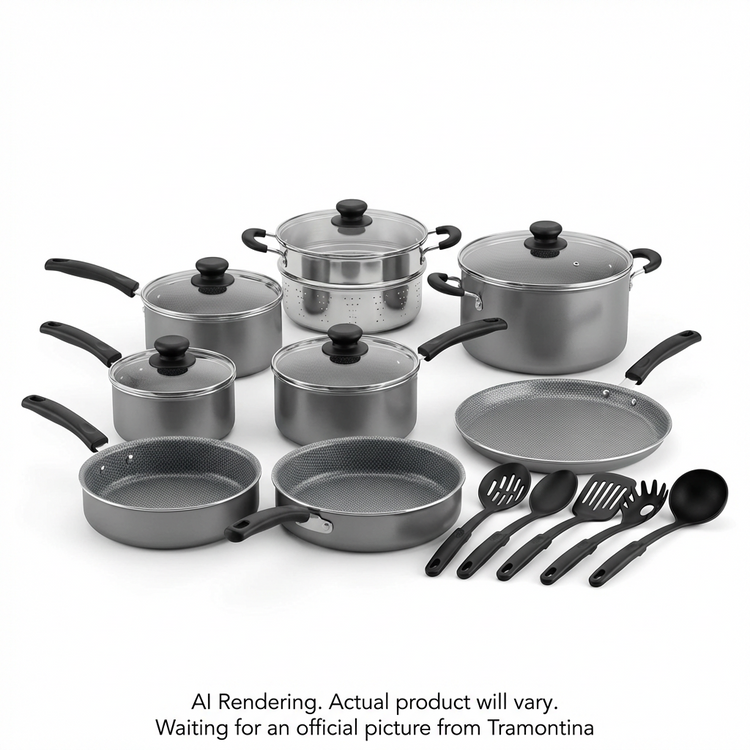 TRAMONTINA 18 Pc Cookware Set - Aluminum, Ns - Stee (80119/545CA) - Cartouches Certifiees