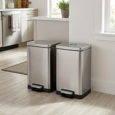 TRAMONTINA 2 Pk-2 Gal. Step Can-Ss-Rect Shape (81200/035DS) - Cartouches Certifiees