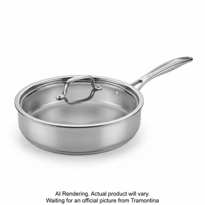 TRAMONTINA 3 Qt Covered Deep Saute Pan- Tri-Ply Clad - Gourmet (80116/058DS) - Cartouches Certifiees