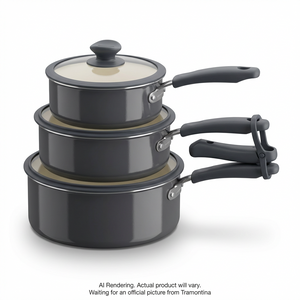 TRAMONTINA 6 Pc Nesting Cw Set-Pe-Cer-Dk Gray-Oly (80156/148DS) - Cartouches Certifiees