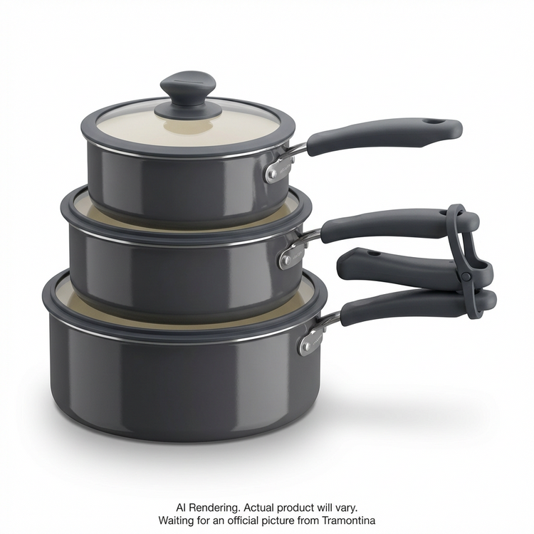 TRAMONTINA 6 Pc Nesting Cw Set-Pe-Cer-Dk Gray-Oly (80156/148DS) - Cartouches Certifiees
