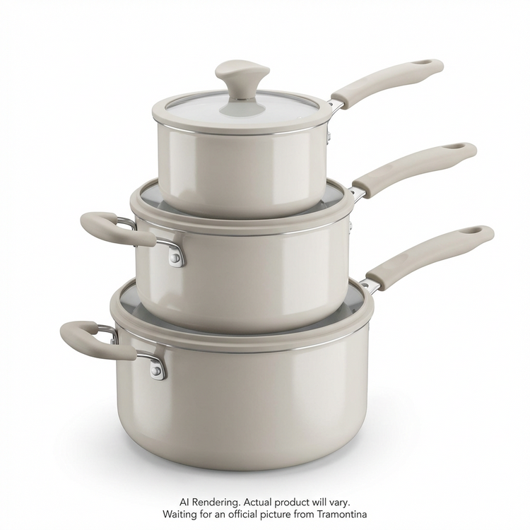 TRAMONTINA 6 Pc Nesting Cw Set-Pe-Cer-Wht-Oly (80156/147DS) - Cartouches Certifiees