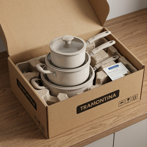 TRAMONTINA 6 Pc Nesting Cw Set-Pe-Cer-Wht-Oly (80156/147DS) - Cartouches Certifiees