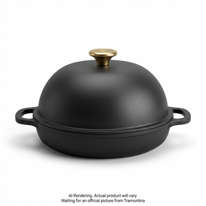 TRAMONTINA 9.5" Enamel Cast Iron Bread Oven, Iron Black (80131/515DS) - Cartouches Certifiees