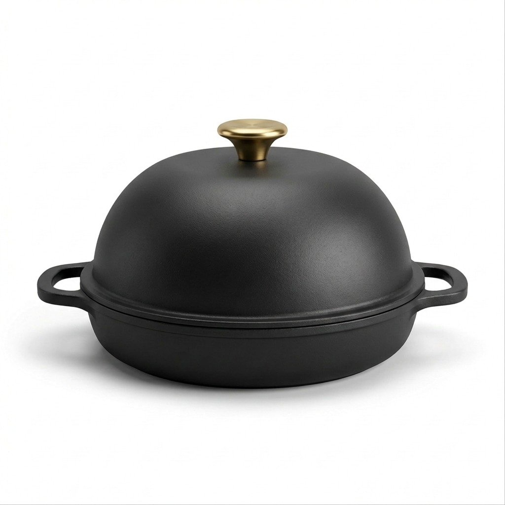 TRAMONTINA 9.5" Enamel Cast Iron Bread Oven, Iron Black (80131/515DS) - Cartouches Certifiees