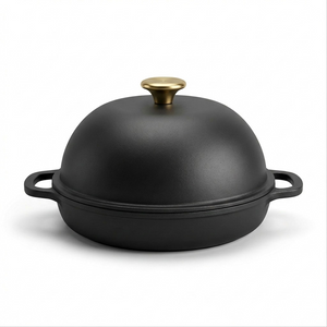 TRAMONTINA 9.5" Enamel Cast Iron Bread Oven, Iron Black (80131/515DS) - Cartouches Certifiees
