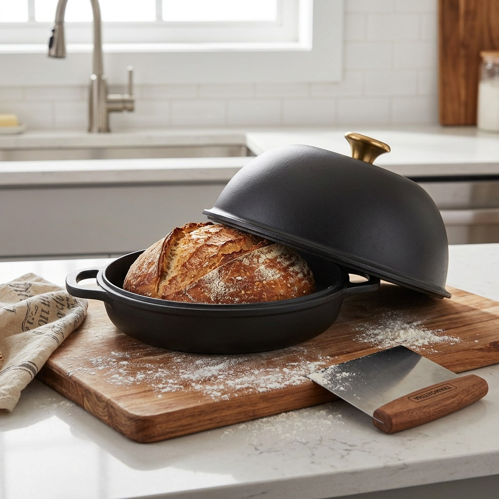 TRAMONTINA 9.5" Enamel Cast Iron Bread Oven, Iron Black (80131/515DS) - Cartouches Certifiees
