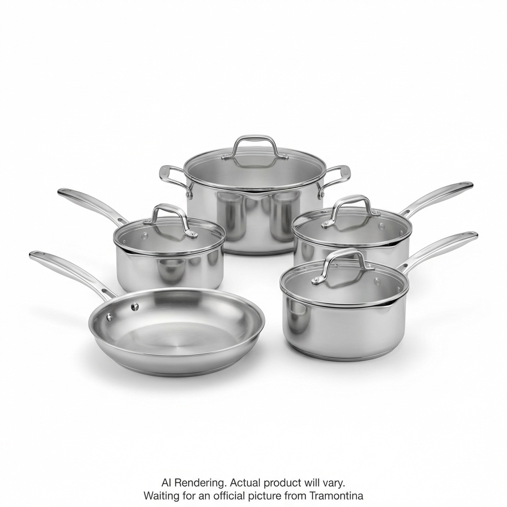 TRAMONTINA Tempo Tri-Ply Base Stainless Steel Cookware Set, 7 Pc (80154/010DS) - Cartouches Certifiees
