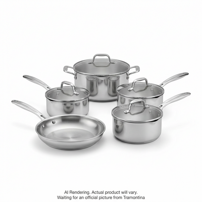 TRAMONTINA Tempo Tri-Ply Base Stainless Steel Cookware Set, 7 Pc (80154/010DS) - Cartouches Certifiees