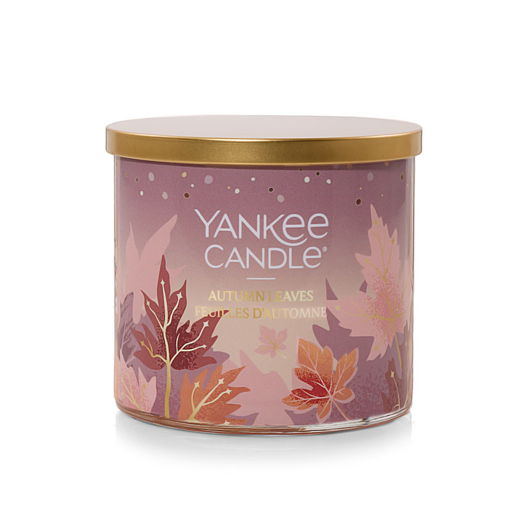 YANKEE CANDLE Autumn Leaves 3-Wick Candle, 14.5 oz (2653136C) - Cartouches Certifiees