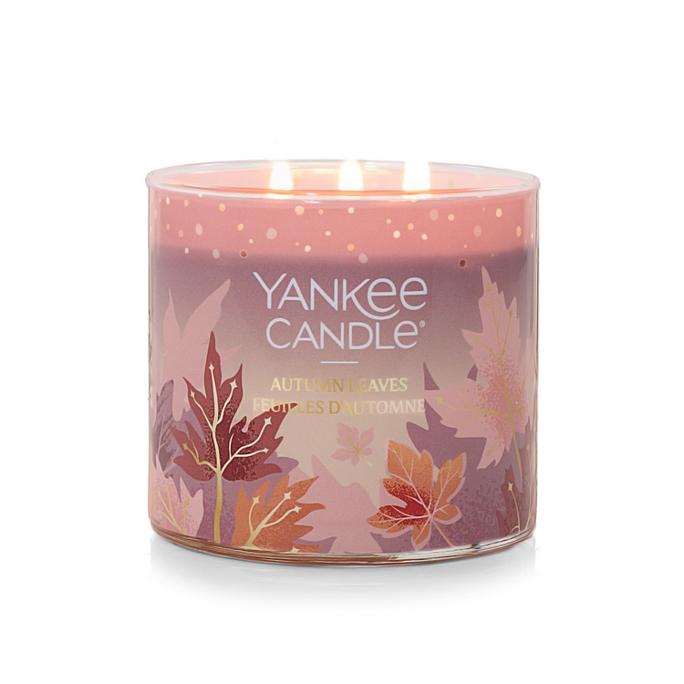 YANKEE CANDLE Autumn Leaves 3-Wick Candle, 14.5 oz (2653136C) - Cartouches Certifiees